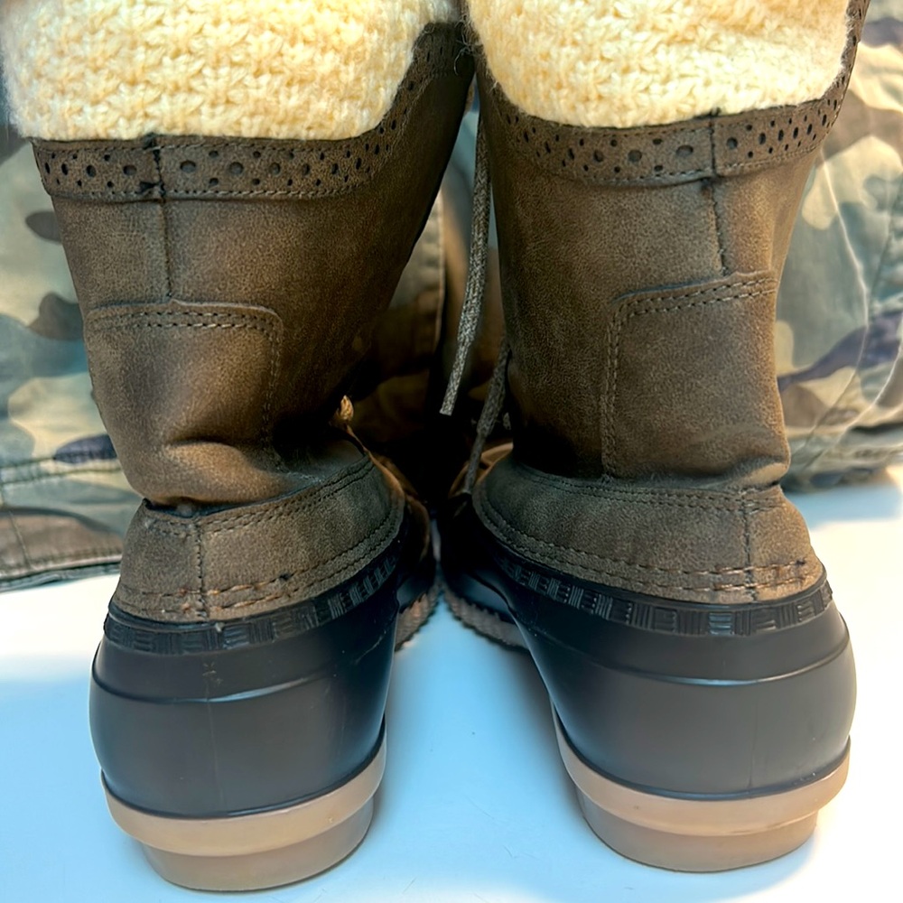 MAGELLAN🥾OUTDOORS Mid Sweater Duck Boots BROWN & CREAM Women’s Size 7 - Picture 6 of 13